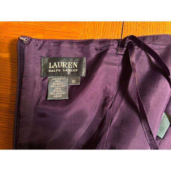 Lauren Ralph Lauren 100% Silk Ruched Strapless Gown Sz10 Wedding Prom Holiday - Picture 5 of 6